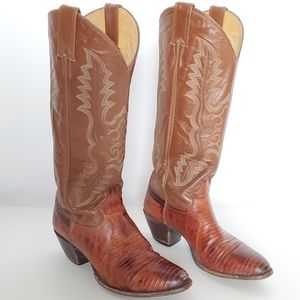 Justin Comb Last Exotic Lizard Tall Cowboy Boots
